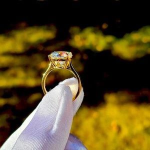 Solid 14k gold 5ct moissanite ring